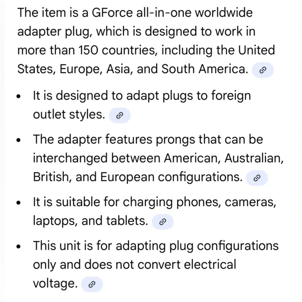 G/FORE White Universal Travel Adapter